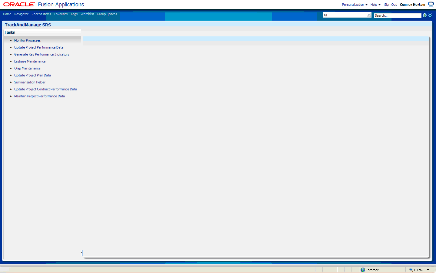 This screen shot displays the location of the Monitor Processes link.